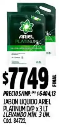 Supermercados Yaguar Ariel jabon liquido platinum d/p oferta
