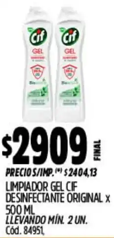 Supermercados Yaguar Cif limpiador gel desinfectante original oferta