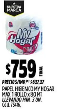 Supermercados Yaguar My hogar max papel higienico oferta