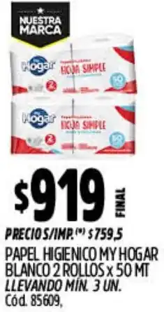 Supermercados Yaguar My hogar blanco papel higienico oferta