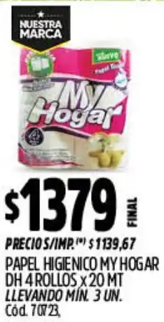Supermercados Yaguar My hogar papel higienico dh oferta