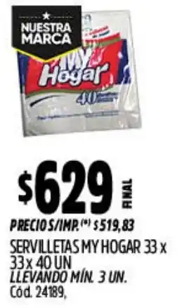 Supermercados Yaguar My hogar servilletas oferta