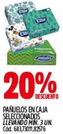 Supermercados Yaguar Pañuelos en caja seleccionados oferta