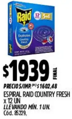 Supermercados Yaguar Raid espiral country fresh oferta