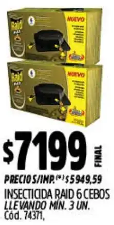 Supermercados Yaguar Raid insecticida 6 cebos oferta