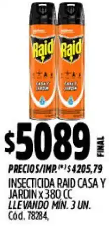 Supermercados Yaguar Raid insecticida casa y jardin oferta