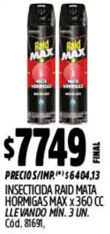 Supermercados Yaguar Raid insecticida mata hormigas max oferta