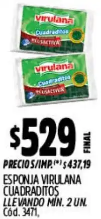 Supermercados Yaguar Virulana esponja cuadraditos oferta