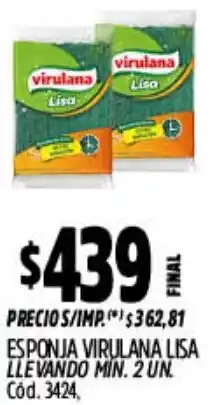 Supermercados Yaguar Virulana esponja lisa oferta