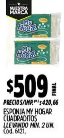 Supermercados Yaguar My hogar esponja cuadraditos oferta