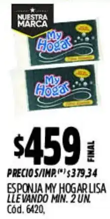 Supermercados Yaguar My hogar esponja lisa oferta