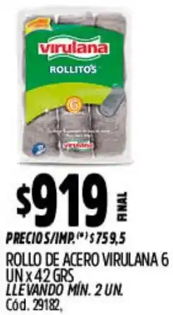 Supermercados Yaguar Virulana rollo de acero oferta