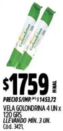 Supermercados Yaguar Golondrina vela oferta
