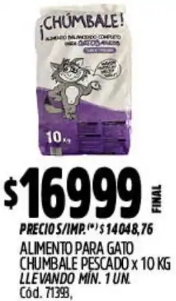 Supermercados Yaguar Chumbale alimento para gato pescado oferta