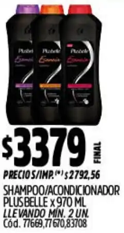 Supermercados Yaguar Plus belle shampoo/acondicionador oferta
