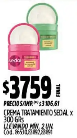 Supermercados Yaguar Sedal crema tratamiento oferta