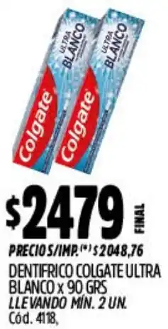 Supermercados Yaguar Colgate dentifrico ultra blanco oferta