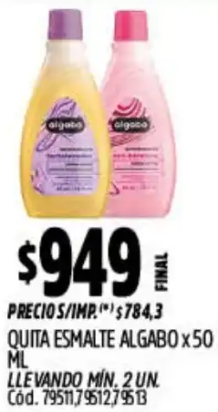 Supermercados Yaguar Algabo quita esmalte oferta