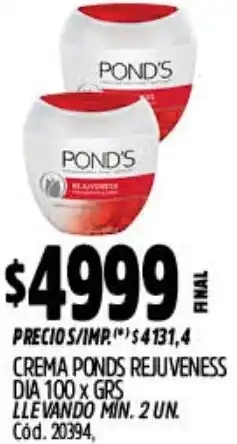 Supermercados Yaguar Dia pond's crema rejuveness oferta