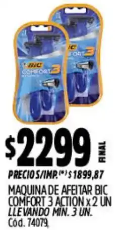 Supermercados Yaguar Bic maquina de afeitar comfort 3 action oferta