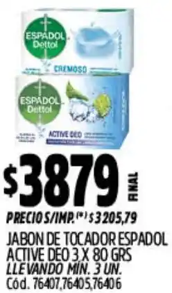 Supermercados Yaguar Espadol active deo jabon de tocador oferta
