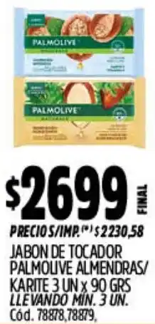 Supermercados Yaguar Palmolive jabon de tocador almendras/ karite oferta