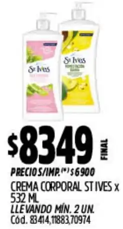 Supermercados Yaguar St ives crema corporal oferta