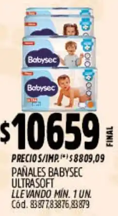 Supermercados Yaguar Babysec pañales ultrasoft oferta