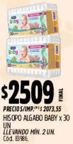 Supermercados Yaguar Algabo baby hisopo oferta