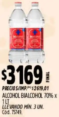 Supermercados Yaguar Bialcohol alcohol 70% oferta