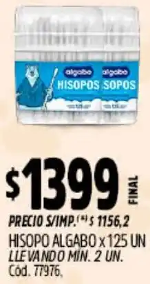 Supermercados Yaguar Hisopo algabo oferta
