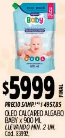 Supermercados Yaguar Algabo baby oleo calcareo oferta