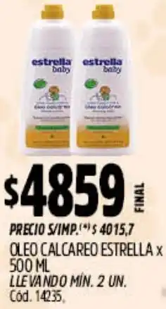 Supermercados Yaguar Estrella baby oleo calcareo oferta