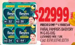 Supermercados Yaguar Pampers pañal babydry oferta
