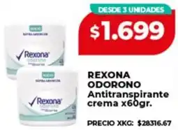 Supermayorista Vital Rexona odorono antitranspirante crema oferta