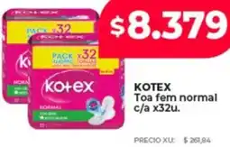 Supermayorista Vital Kotex toa fem normal c/a oferta