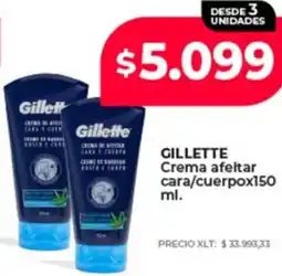 Supermayorista Vital Gillette crema afeltar cara/cuerpo oferta