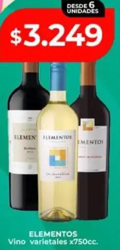 Supermayorista Vital Elementos vino varietales oferta