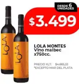 Supermayorista Vital Lola montes vino malbec oferta
