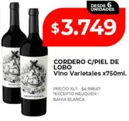 Supermayorista Vital Cordero c/piel de lobo vino varietales oferta