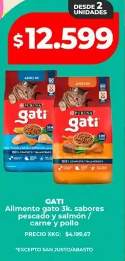 Supermayorista Vital Gati alimento gato sabores pescado y salmón / carne y pollo oferta