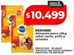 Supermayorista Vital Pedigree alimento perro sabor carne, pollo y cereales oferta