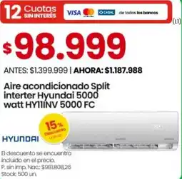 Changomas Hyundai aire acondicionado split interter oferta