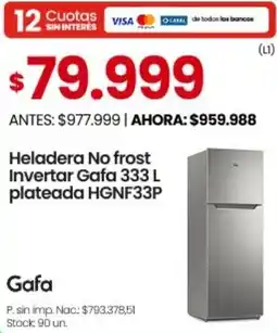 Changomas Gafa heladera no frost invertar oferta