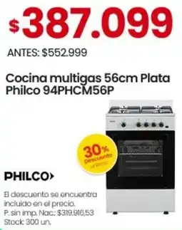Changomas Philco cocina multigas oferta