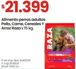 Changomas Raza alimento perros adultos pollo, carne, cereales y arroz oferta