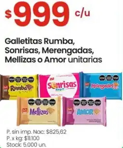 Changomas Rumba, sonrisas, merengadas, mellizas o amor unitarias galletitas oferta