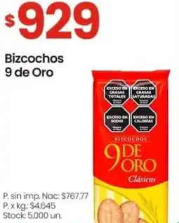 Changomas 9 de oro bizcochos oferta