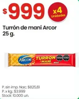 Changomas Arcor turrón de maní oferta