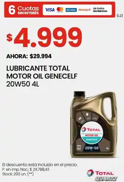 Changomas Total motor oil lubricante genecelf oferta